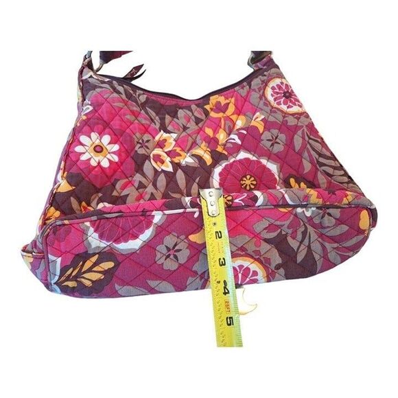 Vera Bradley Carnaby Lisa B. Shoulder Bag Purse Tote Magenta Floral Quilted - Picture 8 of 8